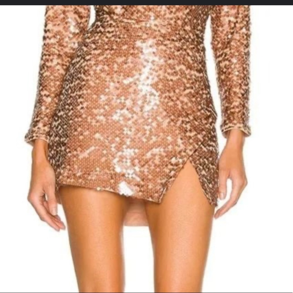 ASTR Romina Sequin Mini Skirt - Nude